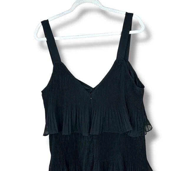 Lulus Elegant Nature Black Pleated Sheath Chiffon Sleeveless Tiered Maxi Dress - Picture 8 of 10